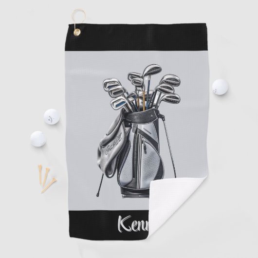 Personalize Gray  Golfhanddoek (Insitu)