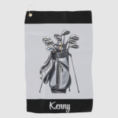Personalize Gray  Golfhanddoek (Voorkant)