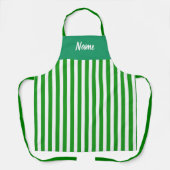 Personalize Green Stripe Kitchen Chef Schort (Voorkant)