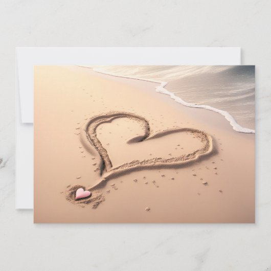 Personalize Greeting Card Beach Heart Feestdagenkaart (Voorkant)