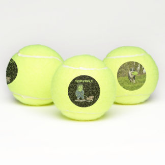 Personalize Halloween Frankenwalk Funny Dog Tennisballen