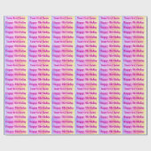 Personalize Happy Birthday Wrapping Paper Cadeaupapier (Vlak)