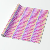 Personalize Happy Birthday Wrapping Paper Cadeaupapier (Uitgerold)