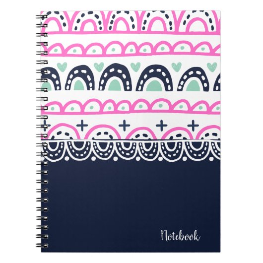 Personalize: Hearts and Hoops Notitieboek (Voorkant)