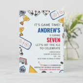 Personalize Hockey Sports  Birthday Party  Kaart (Staand voorkant)