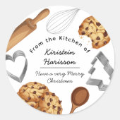 Personalize Homemade Cookie Baking Theme  Ronde Sticker (Voorkant)