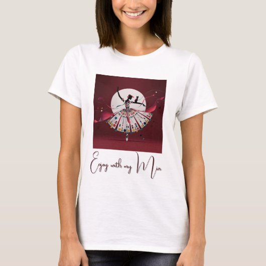personalize image & Text woman t-shirt  (Voorkant)