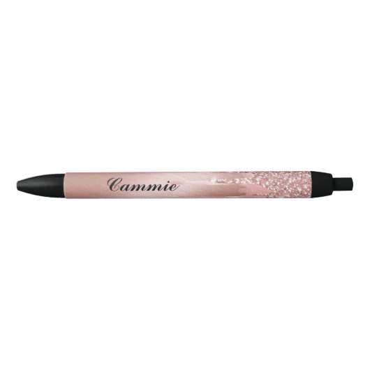Personalize Ink Pen - Rose Gold Glitter Drip (Voorkant)