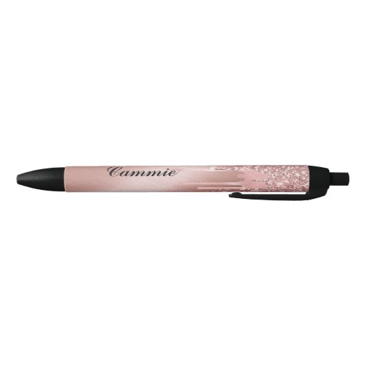 Personalize Ink Pen - Rose Gold Glitter Drip (Bodem)