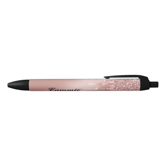 Personalize Ink Pen - Rose Gold Glitter Drip (Bovenkant)