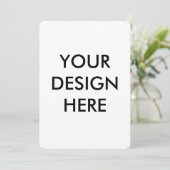 Personalize Invitation, Size: 5" x 7" Paper White Kaart (Staand voorkant)