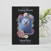 Personalize It! Floral Photo Pet Memorial Kaart (Staand voorkant)