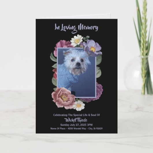 Personalize It! Floral Photo Pet Memorial Programma (Voorkant)