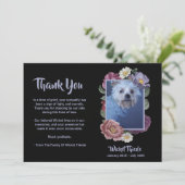 Personalize It! Floral Photo Pet Memorial Thank Kaart (Staand voorkant)