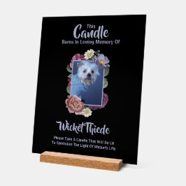 Personalize It! Pet Memorial Candle Sign W/Photo Acryl Bord