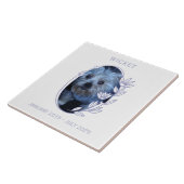 Personalize It! Pet Memorial Oval Floral Photo Tegeltje (Zijkant)