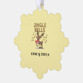 Personalize Jingle Bells Singing Reindeer Ornament Kaart (Links)