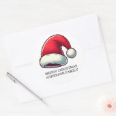 Personalize Jolly Brain Warmer Greeting Card Ronde Sticker (Envelop)