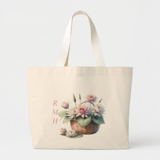 Personalize July Water Lily Tote Bag (Voorkant)