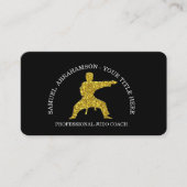 Personalize Karate instructor Gold Kickboxing  Visitekaartje (Voorkant)