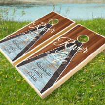 Personalize Lake Life Rustic Blauwgroen bruine hou