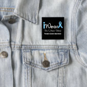 Personalize Light Blue Ribbon Prostate Cancer Vierkante Button 5,1 Cm (In situ)