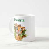  Personalize Little Tiger & Butterfly Classic Mug Koffiemok (Voorkant links)