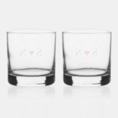 Personalize Love Shape Stem Wedding Monogram  Whisky Glas (Achterkant)