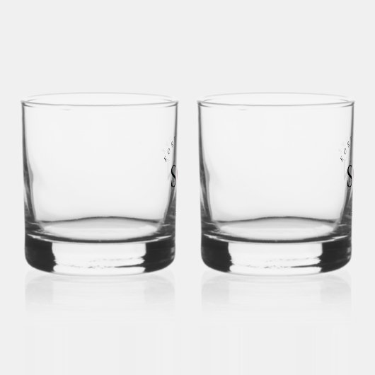 Personalize Love Shape Stem Wedding Monogram  Whisky Glas (Rechts)