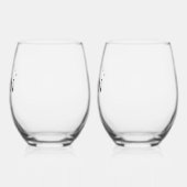 Personalize Love Shape Stem Wedding Monogram  Wijnglas Zonder Voet (Links)