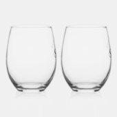 Personalize Love Shape Stem Wedding Monogram  Wijnglas Zonder Voet (Rechts)