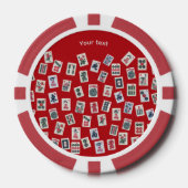 Personalize MahJong tiles (symbols) on red Poker Chips (Voorkant)