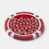 Personalize MahJong tiles (symbols) on red Poker Chips (Enkel)