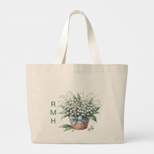 Personalize May Lily of the Valley Tote Bag (Achterkant)