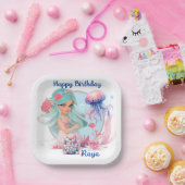 Personalize Mermaid Party Papieren Bordje (Feest)