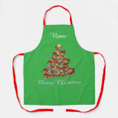 Personalize Merry Christmas Brt Green Holiday  Schort (Voorkant)