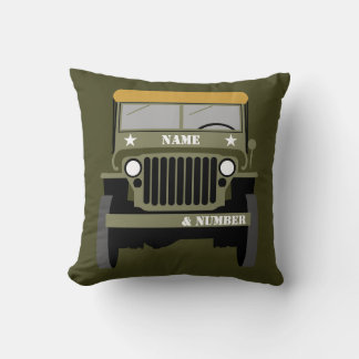 Personalize Military Veteran vintage Army Vehicle Kussen