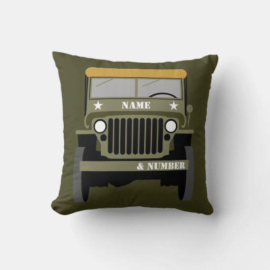 Personalize Military Veteran vintage Army Vehicle  Kussen (Voorkant)