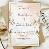 Personalize Minimalistic Floral wedding Invitation Kaart