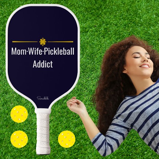 Personalize Mom Wife Pickleball Addict Custom Name Paddle