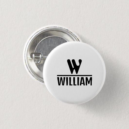 Personalize Monogram Name Button (Voorkant /achterkant)