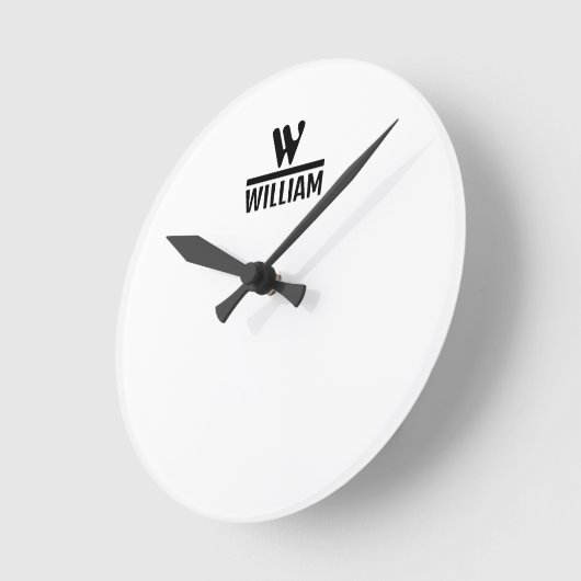 Personalize Monogram Name Ronde Klok (Hoek)