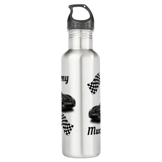 Personalize Muscle Car Water Bottle Waterfles (Achterkant)
