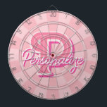 Personalize Name and Letter on Pastel Pink Color Dartbord<br><div class="desc">Personalize Your Name and Large Letter Initial on Pastel Pink Color Dartboard! You can customize the design to your liking!</div>