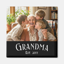 Personalize Name Grandma Est Year Photo Gift Magneet
