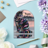 personalize name & image cat birthday acryl uitnodigingen (Insitu (Huwelijk))