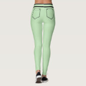Personalize Name Pale Green Black Stripes Fun Gift Leggings (Achterkant)