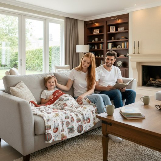 personalize Nostalgic Vintage Circus Pattern Fleece Deken