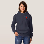 Personalize Nurses Rock Heart Love EKG RN Hoodie (Voorkant volledig)