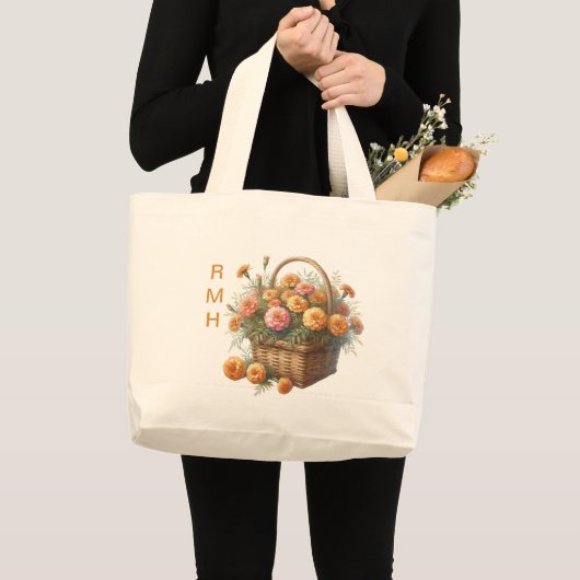 Personalize October Marigold Tote Bag (Voorkant (product))